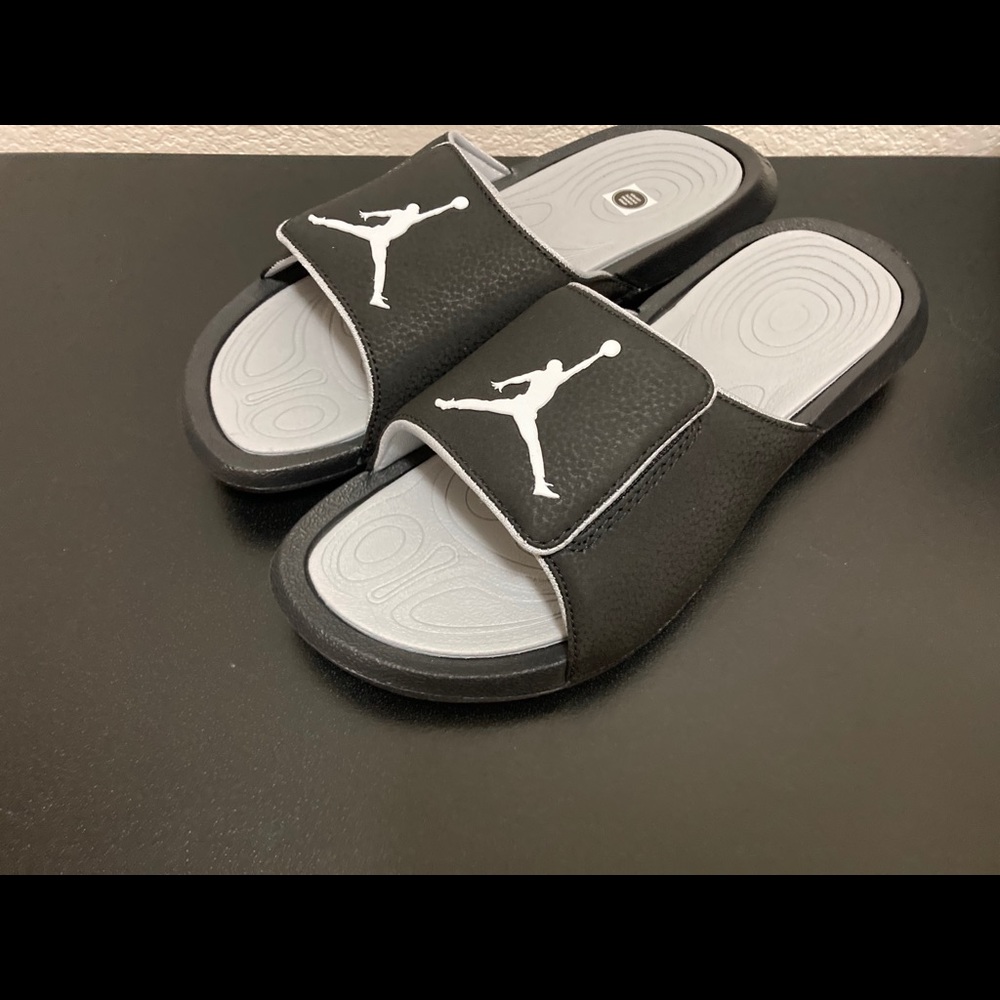 🎄New Mens Nike AIR JORDAN HYDRO 6 SIX SLIDES 7 8 9 10 11 12 881473 011 BLACK - Picture 6 of 12